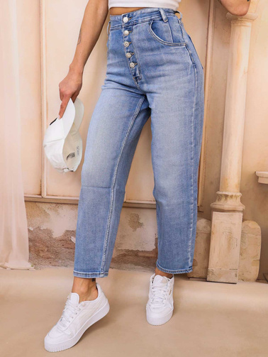 SPODNIE JEANSOWE Z ASYMETRYCZNYM PASEM