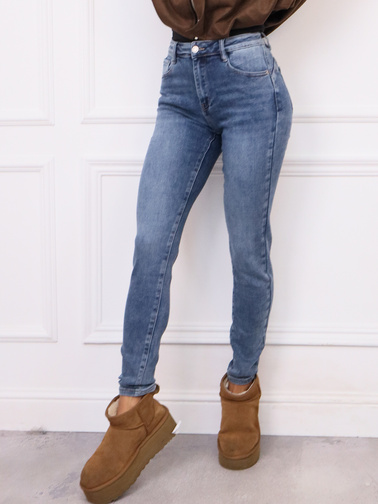 SPODNIE JEANSOWE SKINNY PUSH UP- GRANATOWE