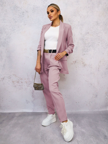 KOMPLET MARYNARKA+ SPODNIE- BRUDNY RÓŻ