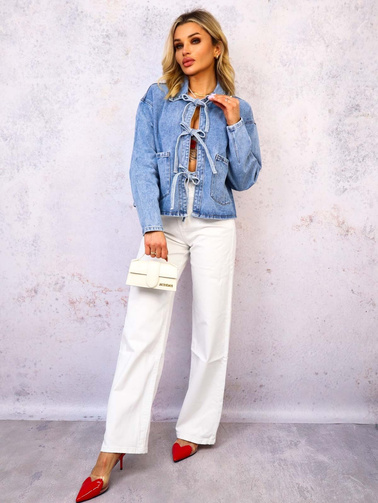 KURTKA JEANSOWA WIĄZANA NA KOKARDKI