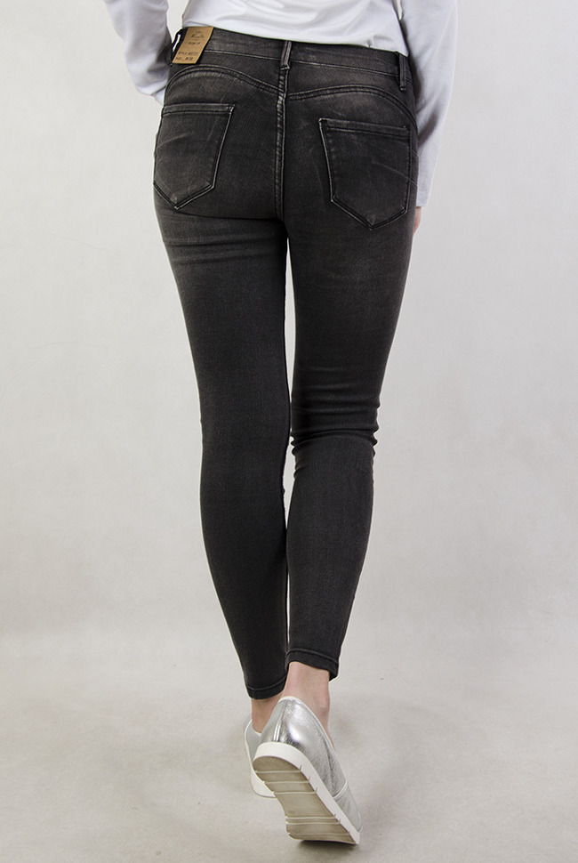 Szare spodnie jeansowe typu PUSH-UP
